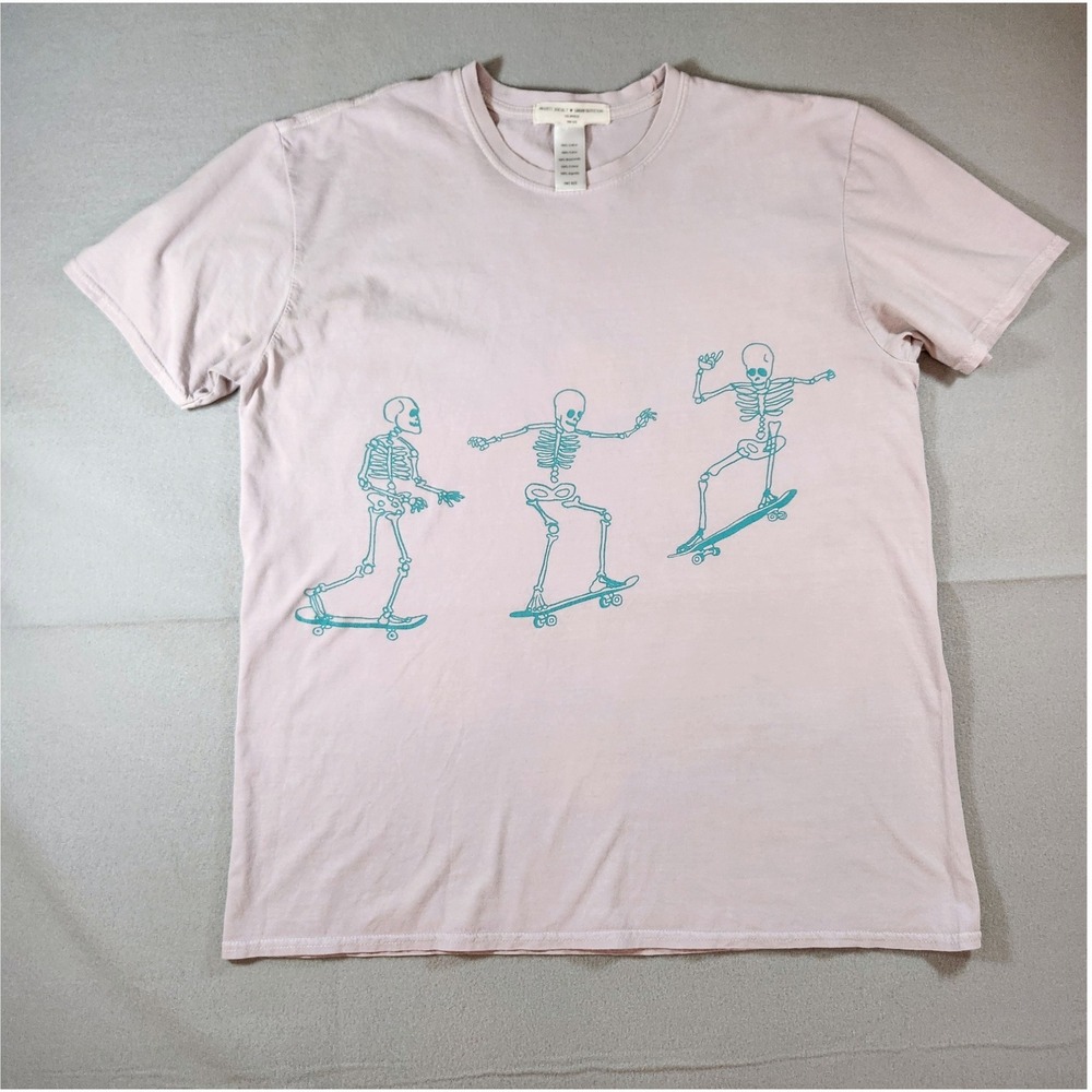 Project Social Urban Outfitters Lavender tshirt with Skating Skeleton Graphic OS